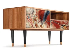 Móvel De Tv| Mueble de TV - 115х59х48 cm - T3 - The City Rises, Nogueira Castanho