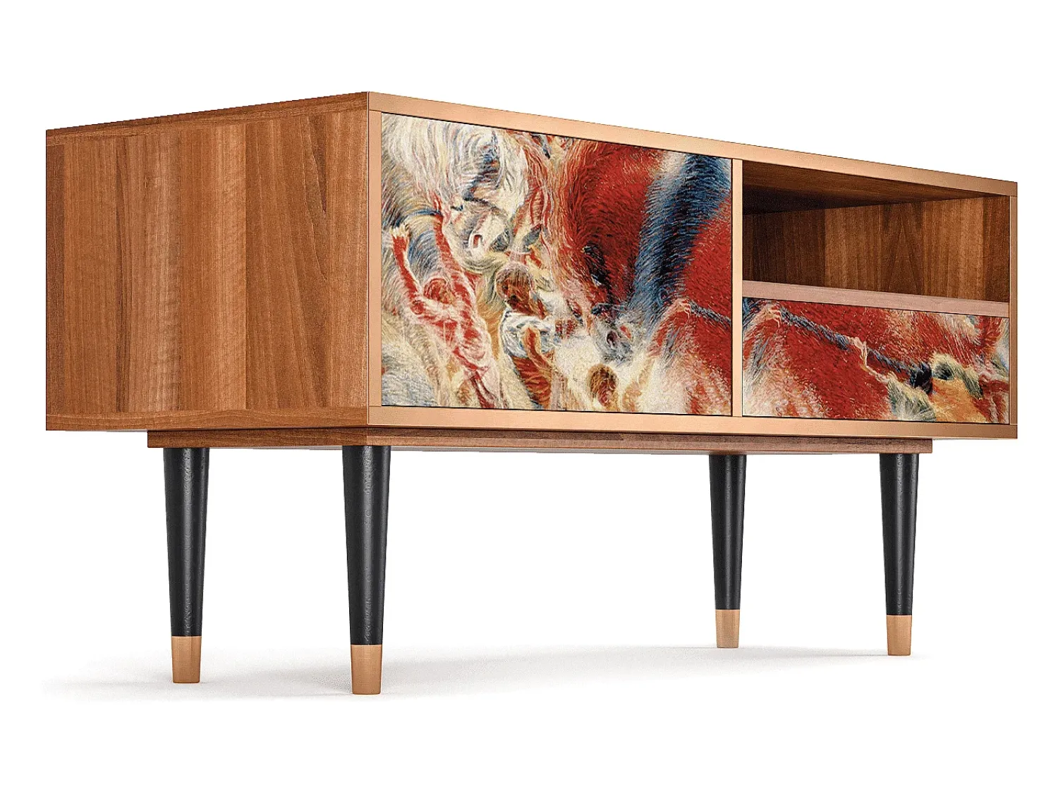 Móvel De Tv| Mueble de TV - 115х59х48 cm - T3 - The City Rises, Nogueira Castanho