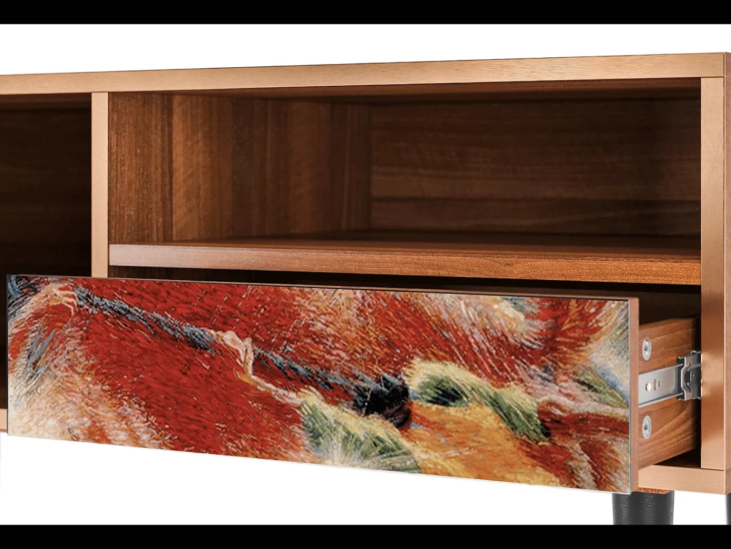 Móvel De Tv| Mueble de TV - 115х59х48 cm - T3 - The City Rises, Nogueira Castanho