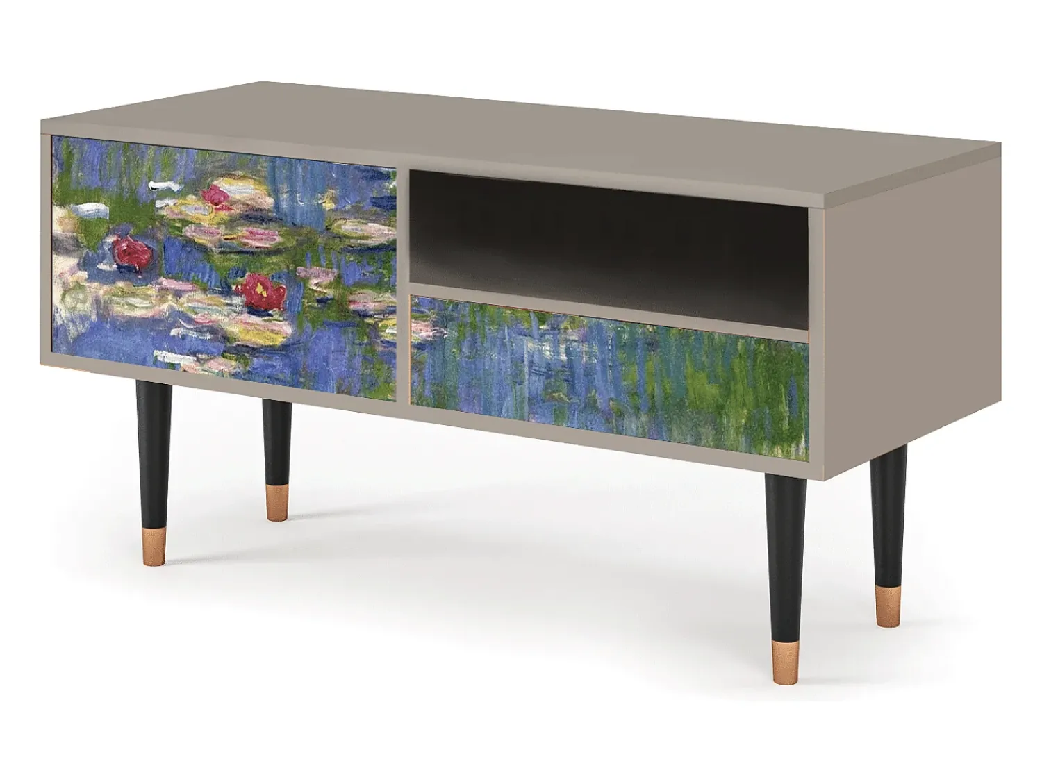 Móvel De Tv| Mueble de TV - 115х59х48 cm - T3 - The water lily pond , Areia Bege