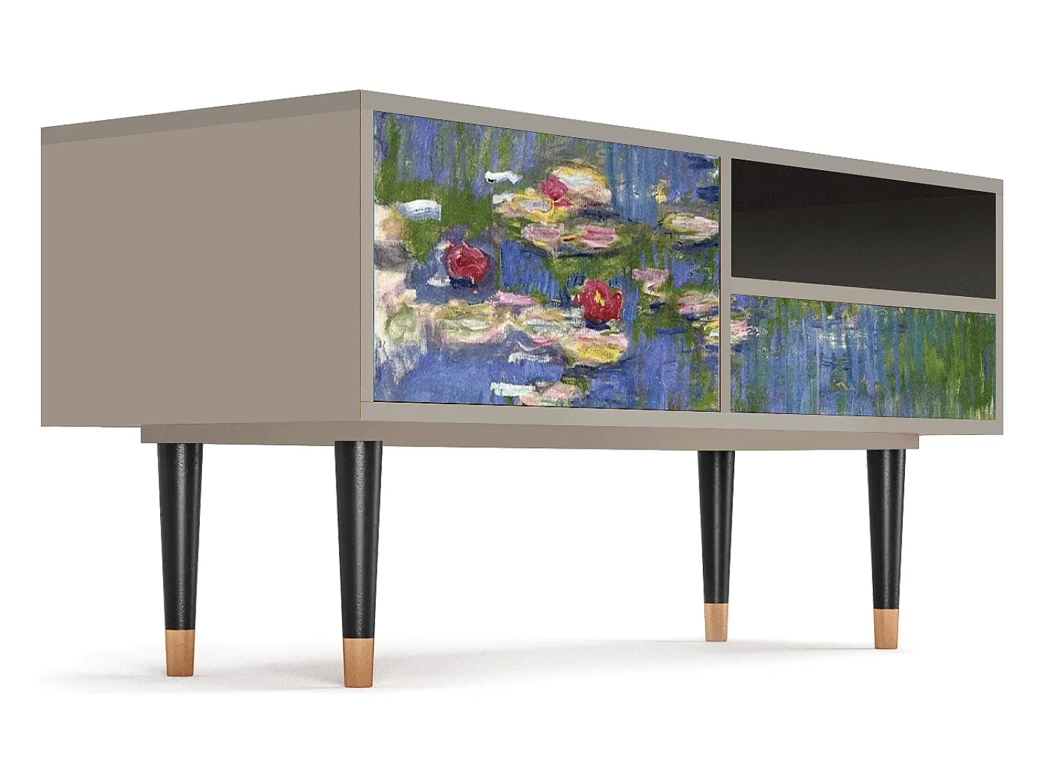 Móvel De Tv| Mueble de TV - 115х59х48 cm - T3 - The water lily pond , Areia Bege