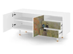 Hot Mueble de TV - 125х56х41 cm - T7 - The Poppy Field , Branco Bege