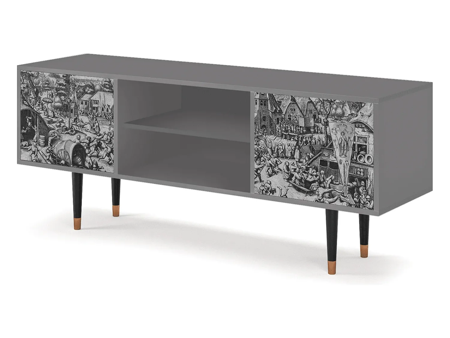 Móvel De Tv* Mueble de TV - 170х69х48 cm - T2 - The Festival of Saint, Cinza Cinzento