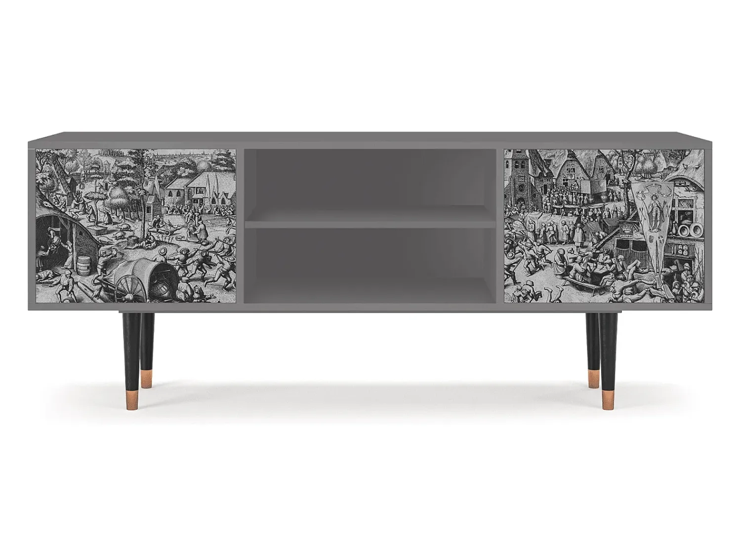 Móvel De Tv* Mueble de TV - 170х69х48 cm - T2 - The Festival of Saint, Cinza Cinzento