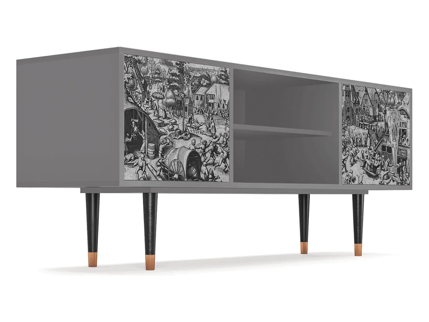 Móvel De Tv* Mueble de TV - 170х69х48 cm - T2 - The Festival of Saint, Cinza Cinzento