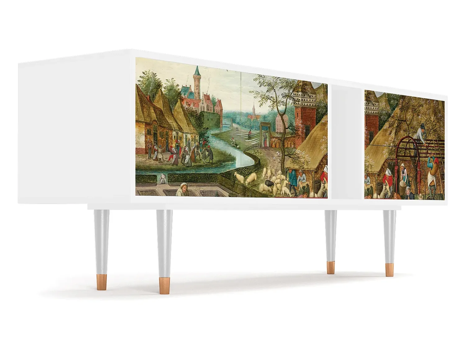 Móvel De Tv* Mueble de TV - 170х69х48 cm - T1 - The Younger - Spring, Branco Bege