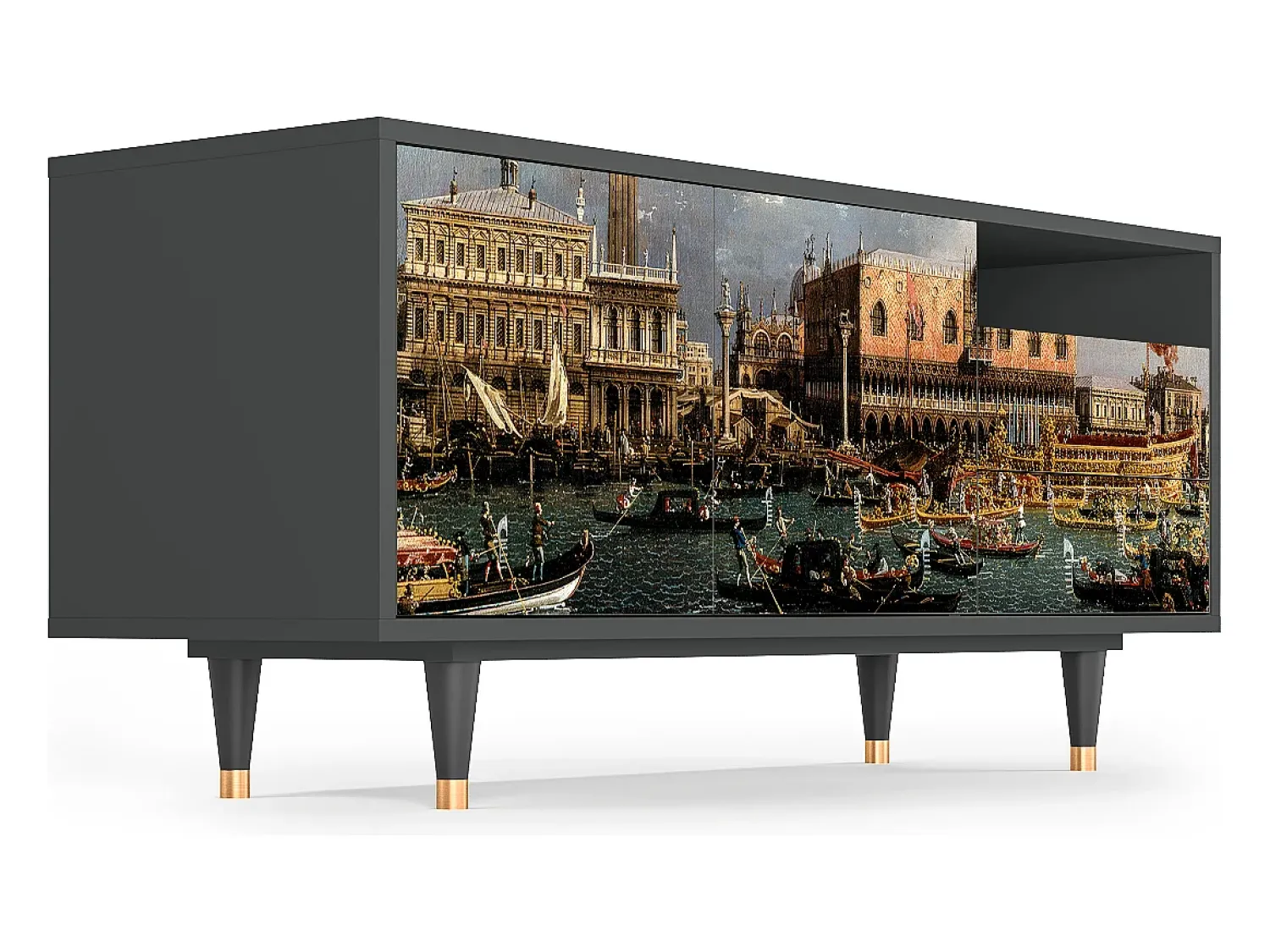 New Mueble de TV - 125х56х41 cm - T7 - The Bucintoro, Antracite Cinza antracite