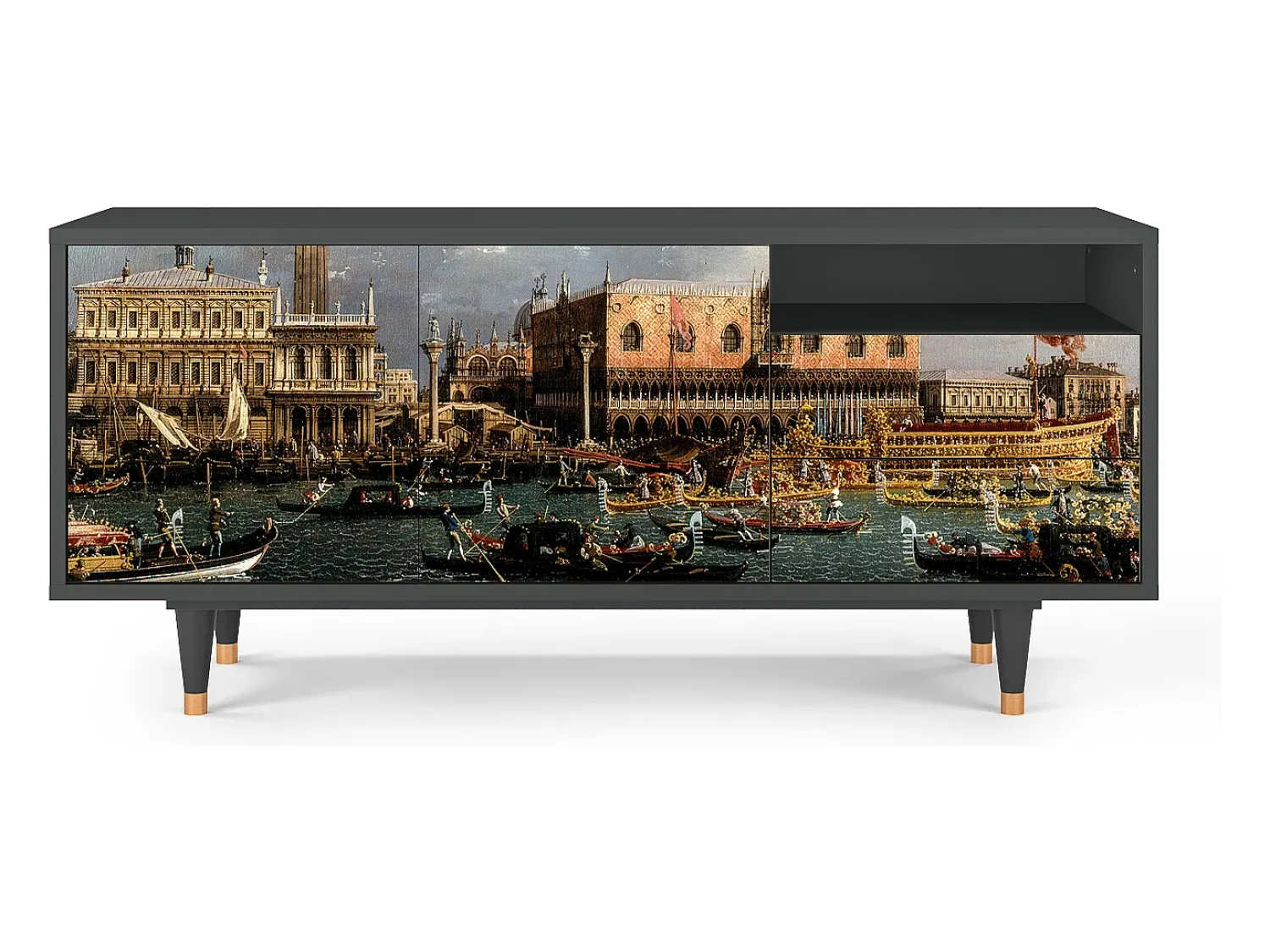 New Mueble de TV - 125х56х41 cm - T7 - The Bucintoro, Antracite Cinza antracite