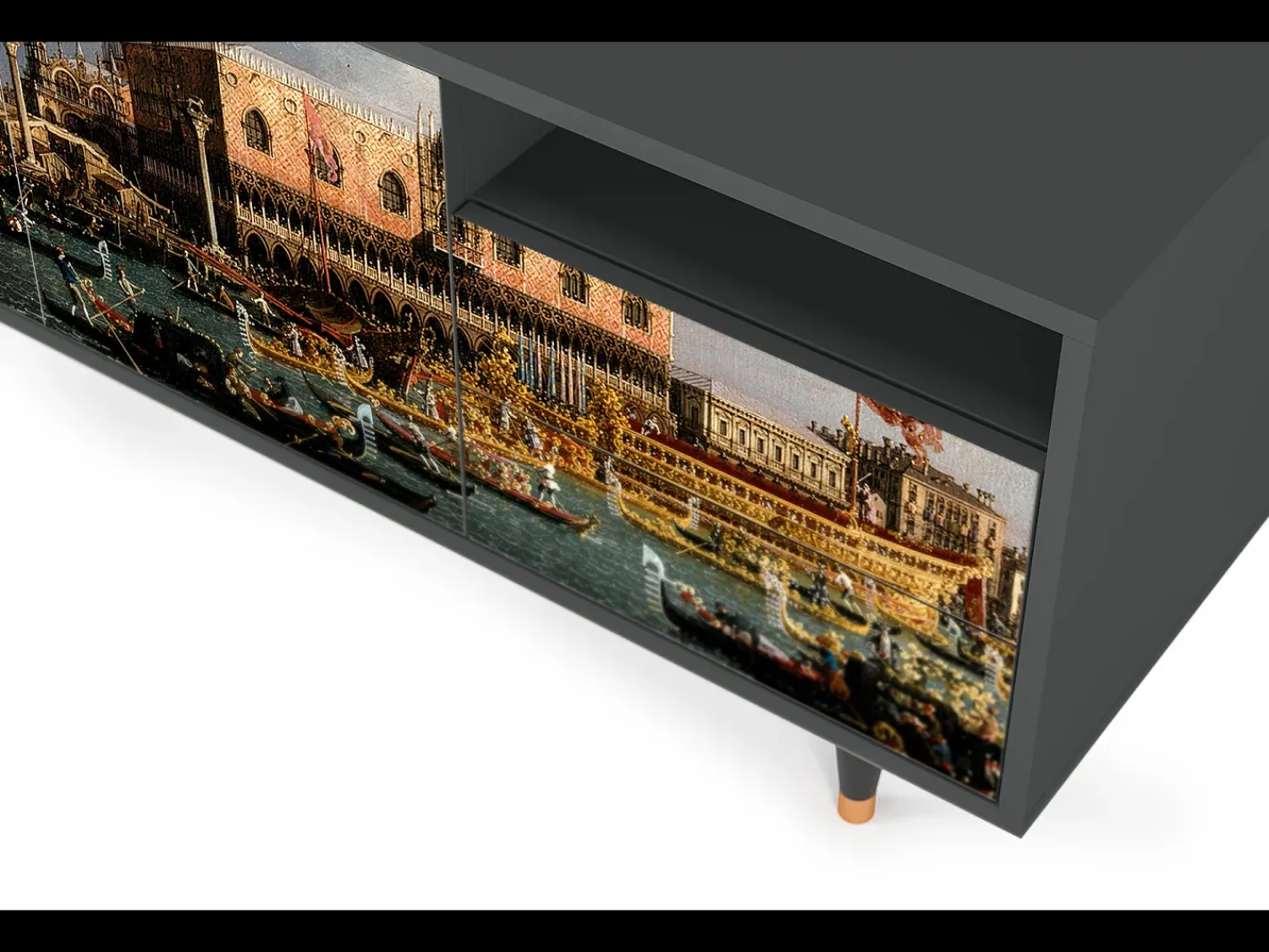 New Mueble de TV - 125х56х41 cm - T7 - The Bucintoro, Antracite Cinza antracite