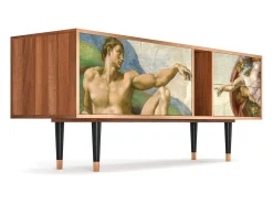 Móvel De Tv* Mueble de TV - 170х69х48 cm - T1 - The Creation of Adam, Nogueira Castanho