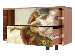 Móvel De Tv* Mueble de TV - 170х69х48 cm - T1 - The Creation of Adam, Nogueira Castanho