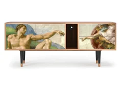 Móvel De Tv* Mueble de TV - 170х69х48 cm - T1 - The Creation of Adam, Nogueira Castanho