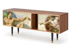 Móvel De Tv* Mueble de TV - 170х69х48 cm - T1 - The Creation of Adam, Nogueira Castanho