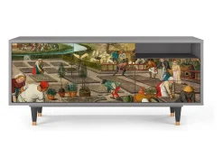 Clearance Mueble de TV - 125х56х41 cm - T7 - The Younger - Spring, Cinza Cinzento