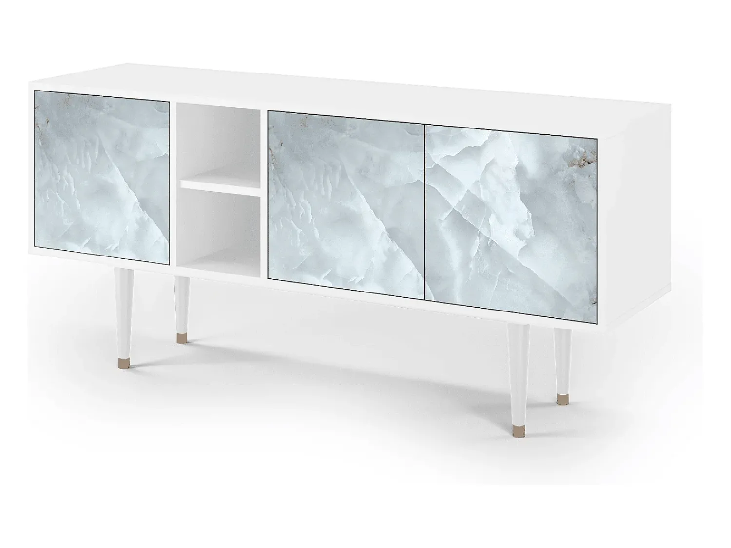 Móvel De Tv* Mueble de TV - 150х69х41 cm - T5 - The Onyx, Branco Bege