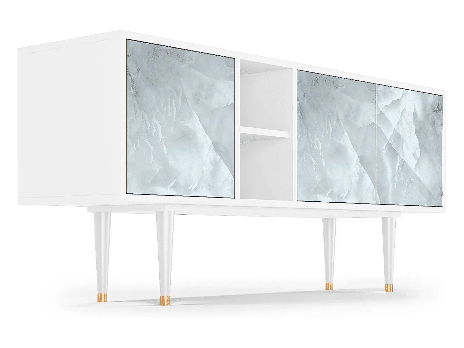 Móvel De Tv* Mueble de TV - 150х69х41 cm - T5 - The Onyx, Branco Bege