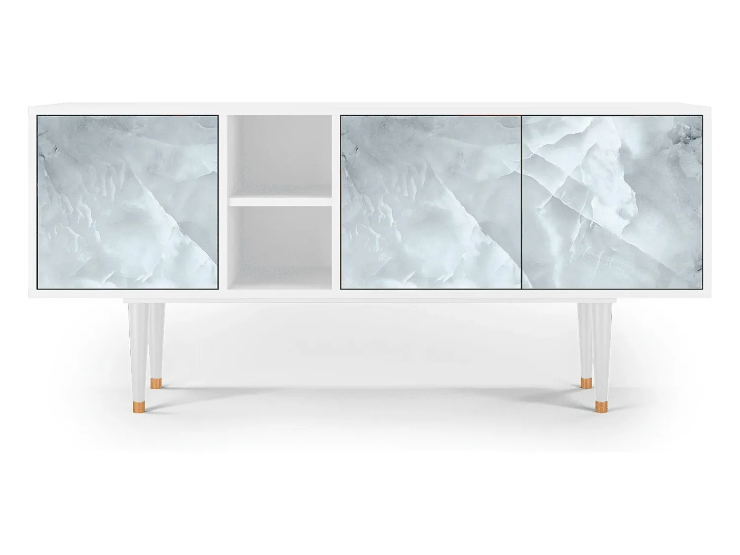 Móvel De Tv* Mueble de TV - 150х69х41 cm - T5 - The Onyx, Branco Bege
