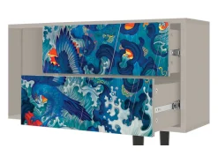 Móvel De Tv* Mueble de TV - 170х69х48 cm - T1 - The Girl - James Jean, Areia Bege
