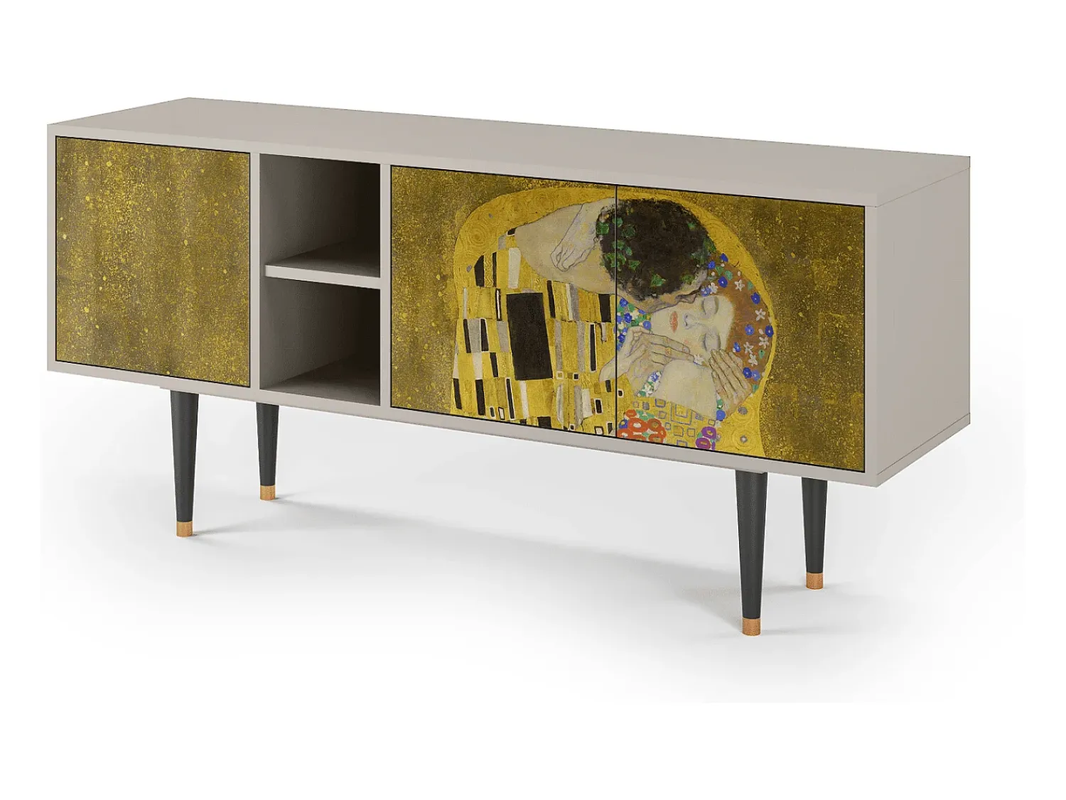 Móvel De Tv* Mueble de TV - 150х69х41 cm - T5 - The Kiss by Klimt , Areia Bege