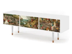 Móvel De Tv* Mueble de TV - 170х59х48 cm - T4 - The Younger - Spring, Branco Bege