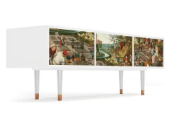 Móvel De Tv* Mueble de TV - 170х59х48 cm - T4 - The Younger - Spring, Branco Bege