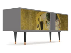 Móvel De Tv| Mueble de TV - 170х69х48 cm - T1 - The Kiss by Klimt , Cinza Cinzento