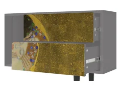 Móvel De Tv| Mueble de TV - 170х69х48 cm - T1 - The Kiss by Klimt , Cinza Cinzento