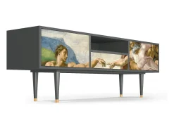 Móvel De Tv* Mueble de TV - 170х59х41 cm - T6 - The Creation of Adam, Antracite Cinza antracite