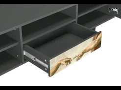 Móvel De Tv* Mueble de TV - 170х59х41 cm - T6 - The Creation of Adam, Antracite Cinza antracite