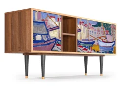 Discount Mueble de TV - 150х69х41 cm - T5 - The Port of Collioure , Nogueira Castanho