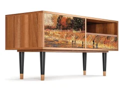 Móvel De Tv* Mueble de TV - 115х59х48 cm - T3 - The Banks, Nogueira Castanho