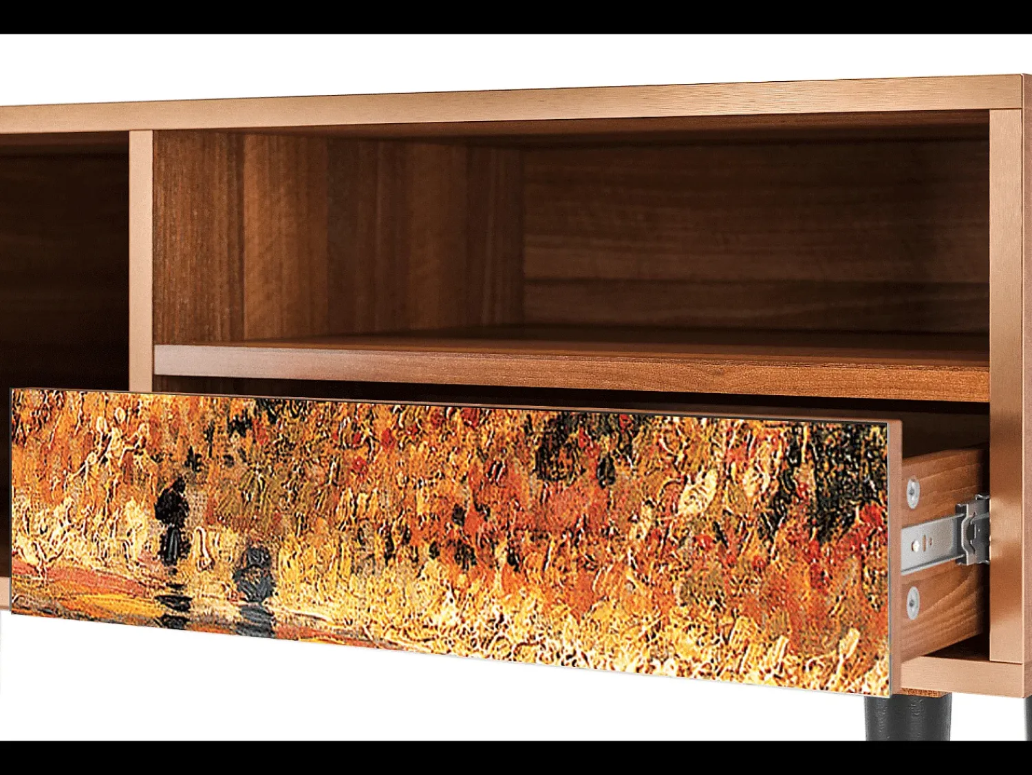 Móvel De Tv* Mueble de TV - 115х59х48 cm - T3 - The Banks, Nogueira Castanho