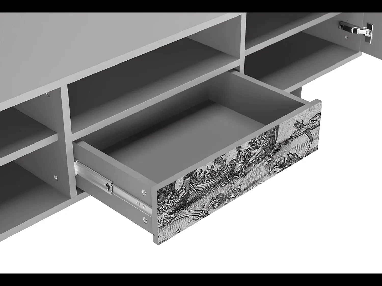 Móvel De Tv* Mueble de TV - 170х59х41 cm - T6 - The Temptation, Cinza Cinzento