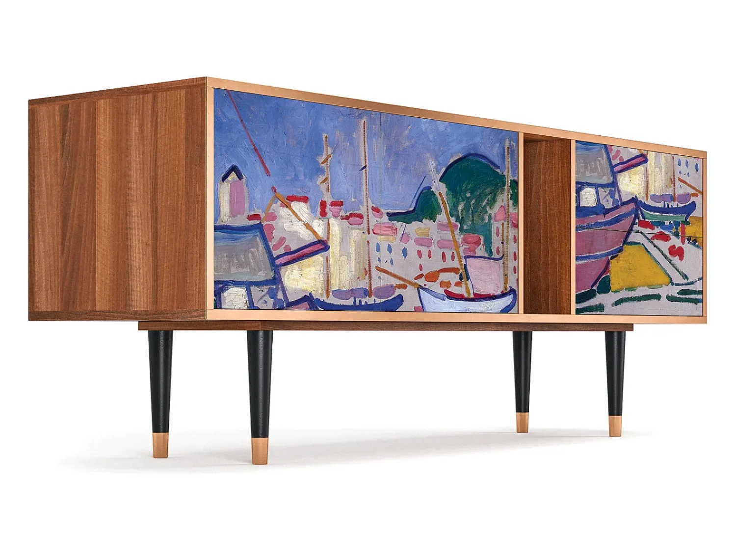 Sale Mueble de TV - 170х69х48 cm - T1 - The Port of Collioure , Nogueira Castanho