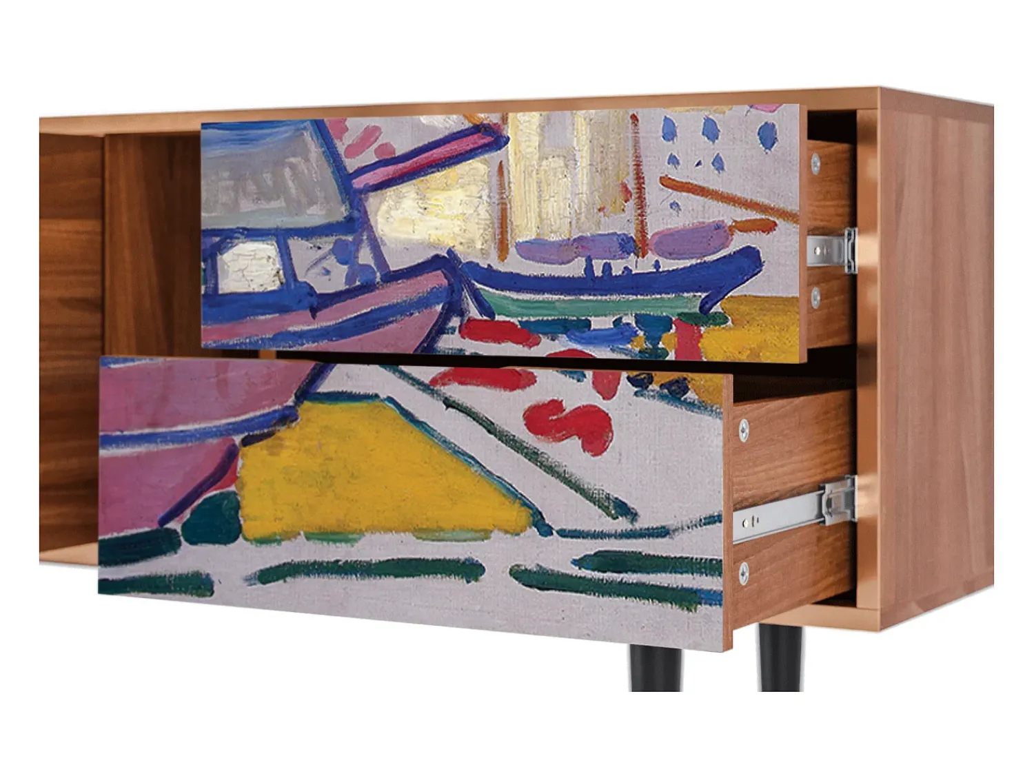 Sale Mueble de TV - 170х69х48 cm - T1 - The Port of Collioure , Nogueira Castanho
