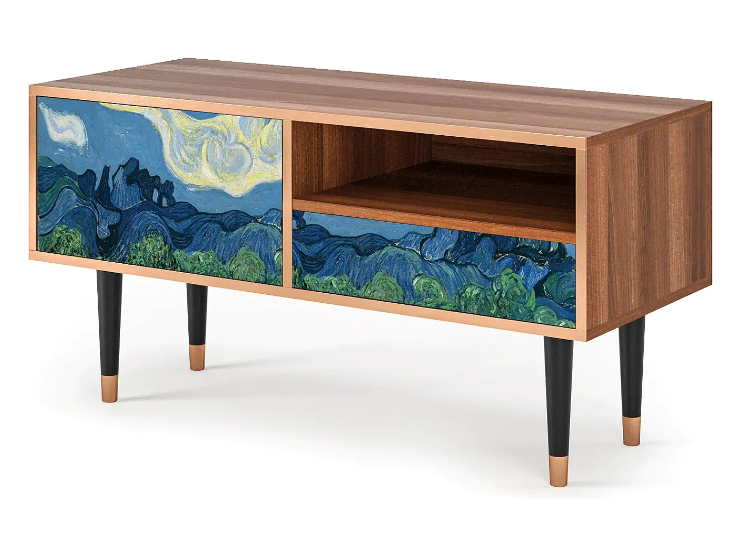 Móvel De Tv* Mueble de TV - 115х59х48 cm - T3 - The Oil Trees, Nogueira Castanho