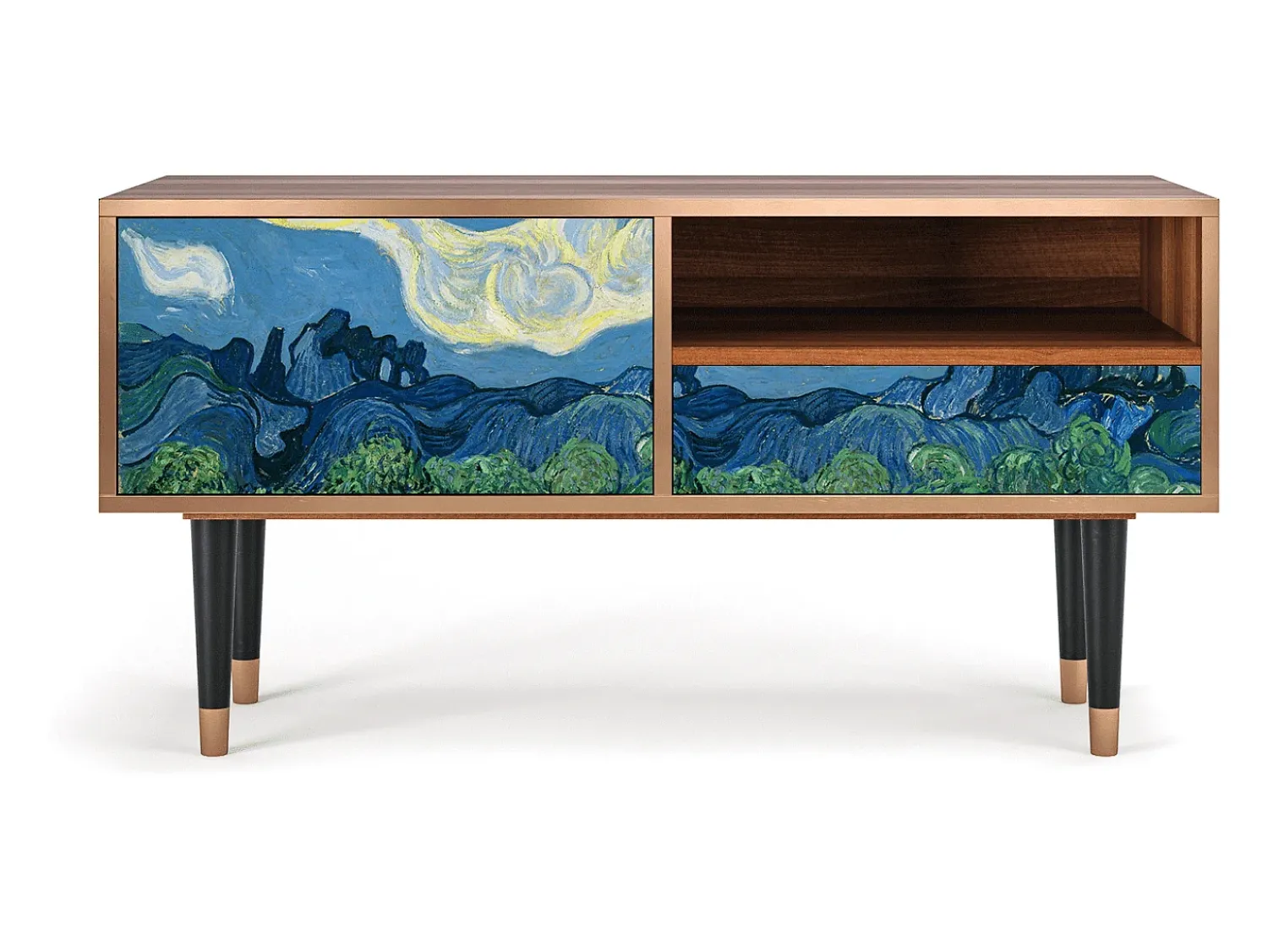 Móvel De Tv* Mueble de TV - 115х59х48 cm - T3 - The Oil Trees, Nogueira Castanho