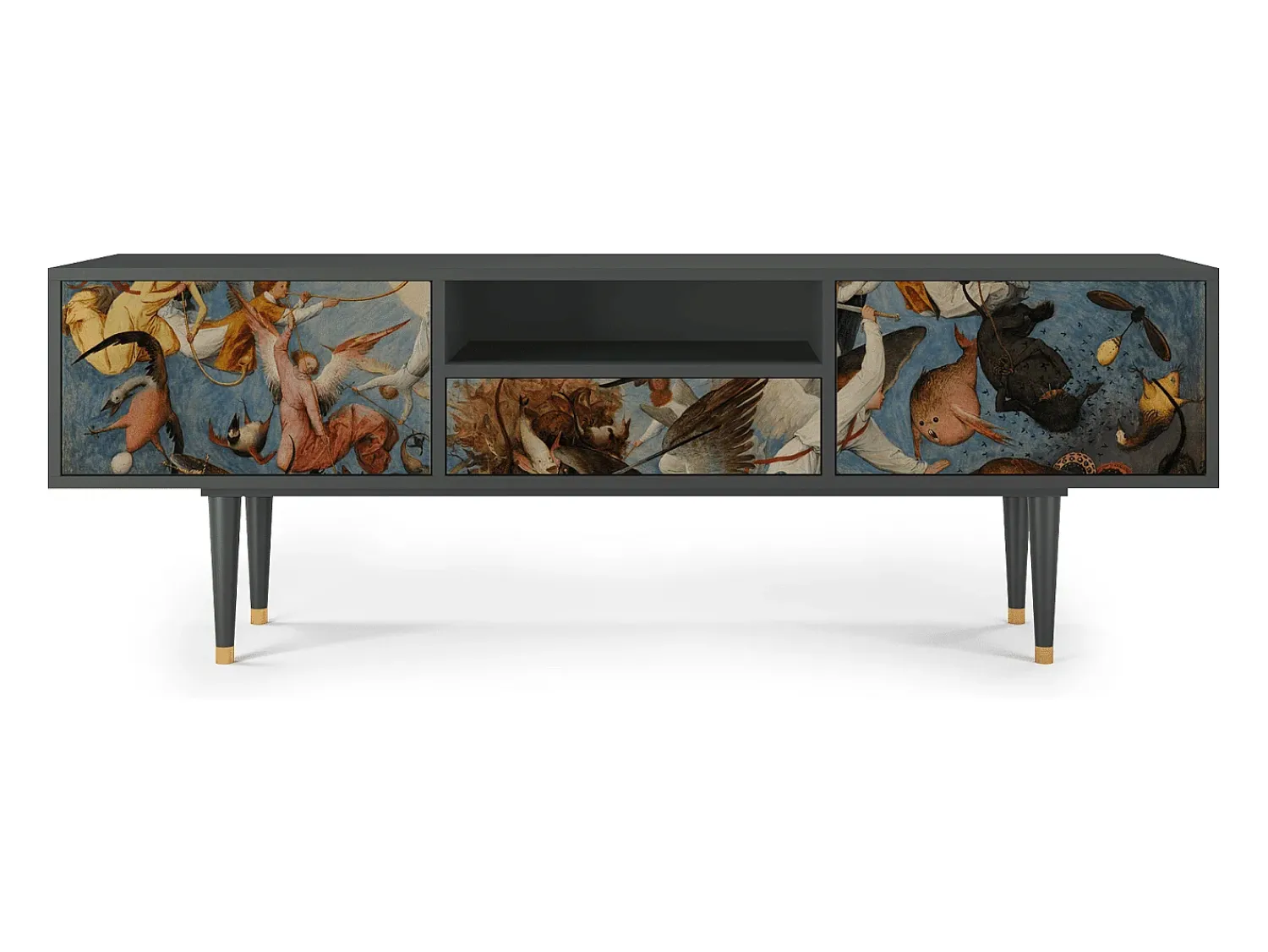 Móvel De Tv* Mueble de TV - 170х59х41 cm - T6 - The Fall, Antracite Cinza antracite