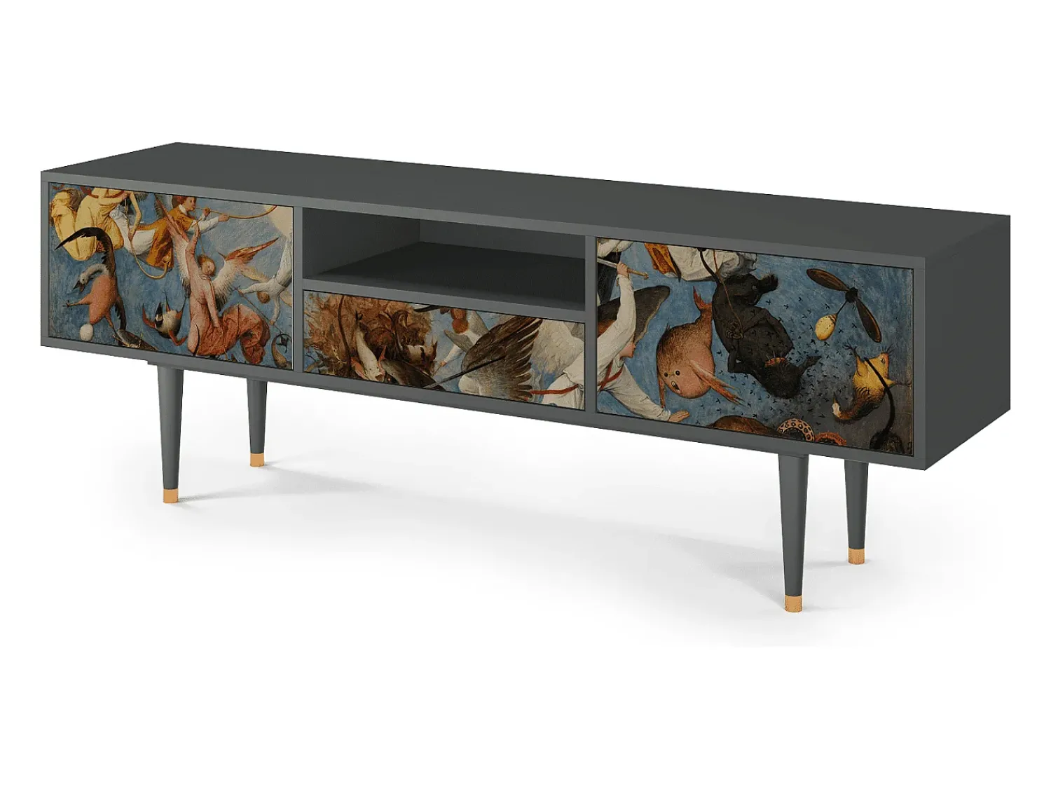 Móvel De Tv* Mueble de TV - 170х59х41 cm - T6 - The Fall, Antracite Cinza antracite