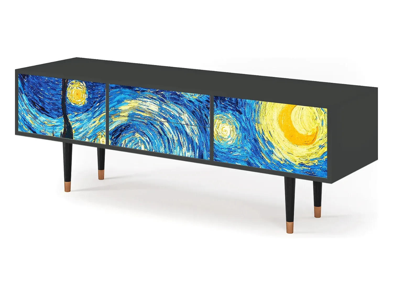 Mueble de TV - 170х59х48 cm - T4 - The Starry Night , Antracite Cinza antracite