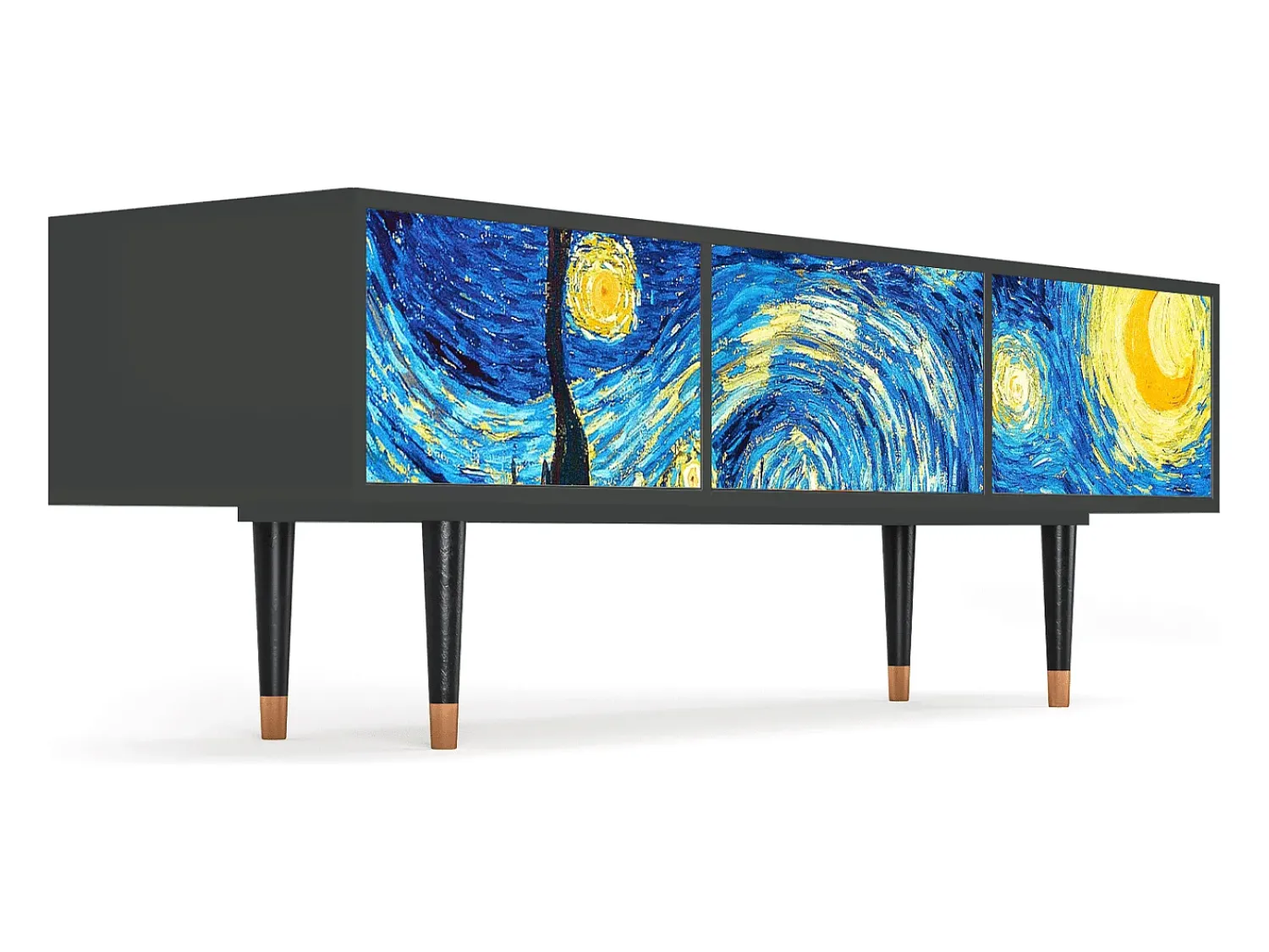 Mueble de TV - 170х59х48 cm - T4 - The Starry Night , Antracite Cinza antracite