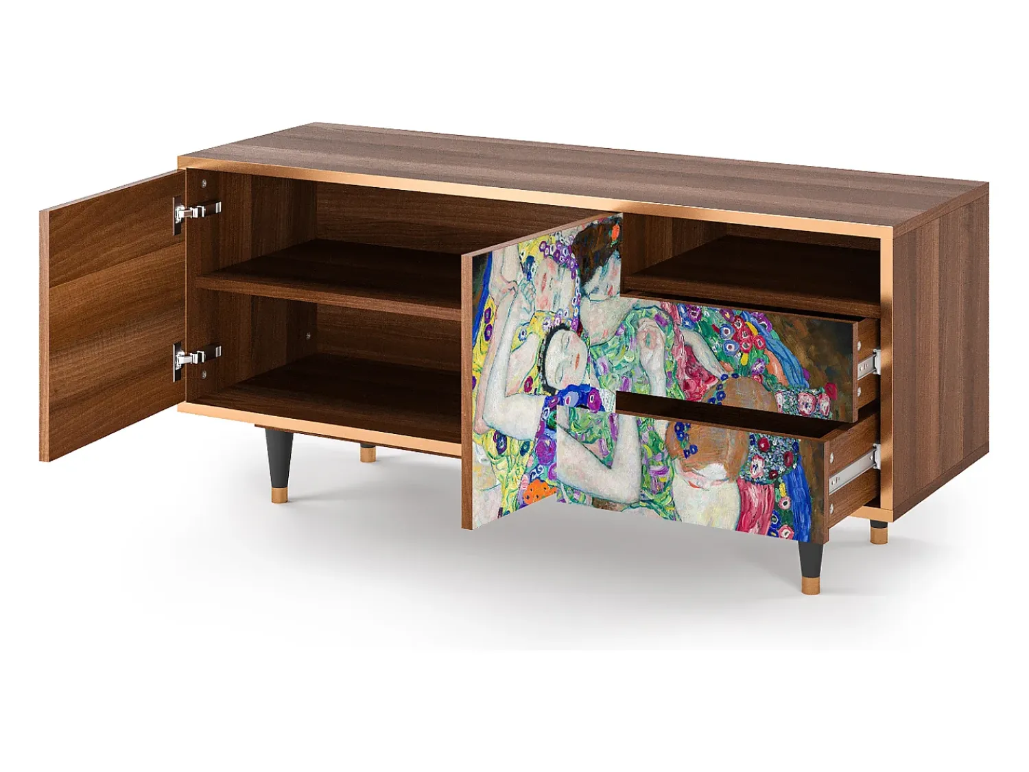 Móvel De Tv| Mueble de TV - 125х56х41 cm - T7 - The Maiden by Klimt, Nogueira Castanho