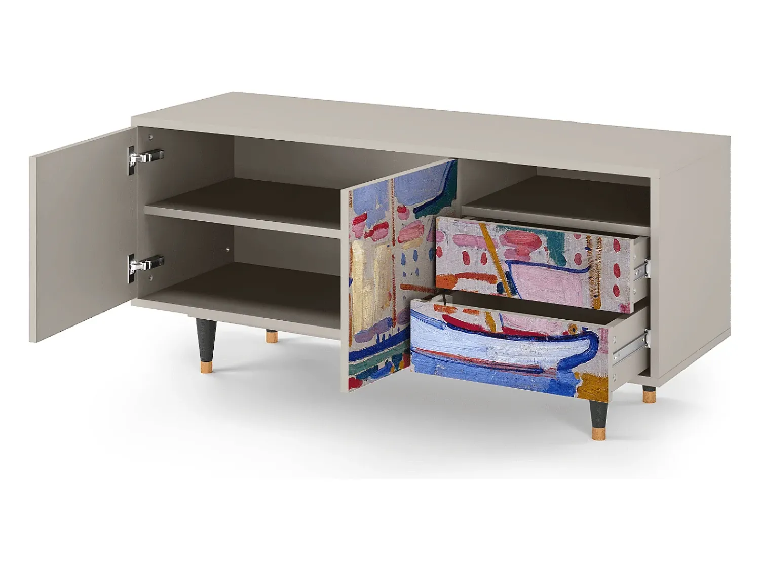 Discount Mueble de TV - 125х56х41 cm - T7 - The Port of Collioure , Areia Bege