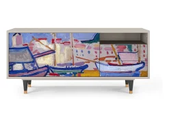 Discount Mueble de TV - 125х56х41 cm - T7 - The Port of Collioure , Areia Bege