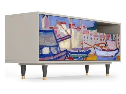 Discount Mueble de TV - 125х56х41 cm - T7 - The Port of Collioure , Areia Bege