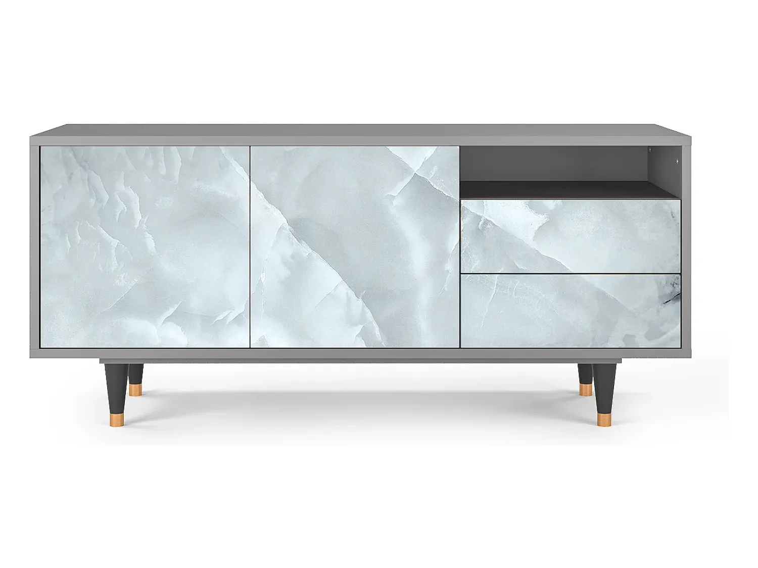 Móvel De Tv| Mueble de TV - 125х56х41 cm - T7 - The Onyx, Cinza Cinzento