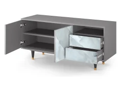 Móvel De Tv| Mueble de TV - 125х56х41 cm - T7 - The Onyx, Cinza Cinzento