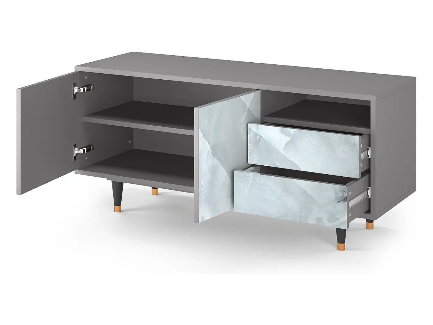 Móvel De Tv| Mueble de TV - 125х56х41 cm - T7 - The Onyx, Cinza Cinzento
