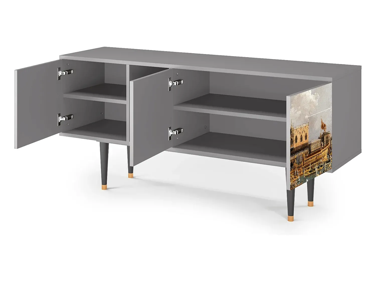 Mueble de TV - 150х69х41 cm - T5 - The Bucintoro, Cinza^ Móvel De Tv