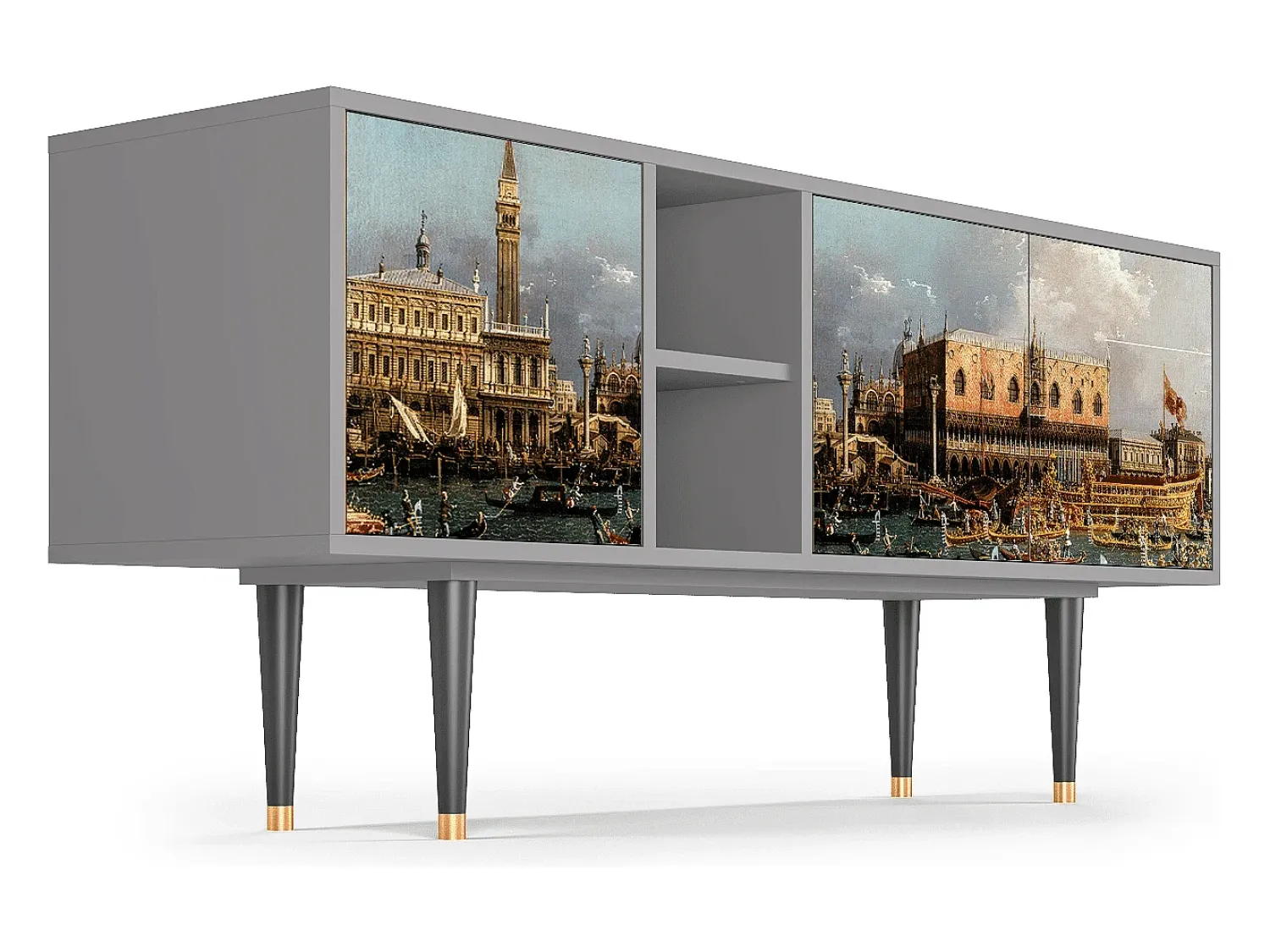 Mueble de TV - 150х69х41 cm - T5 - The Bucintoro, Cinza^ Móvel De Tv